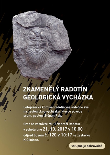Plakát ke geologické vycházce - Zkamenělý Radotín