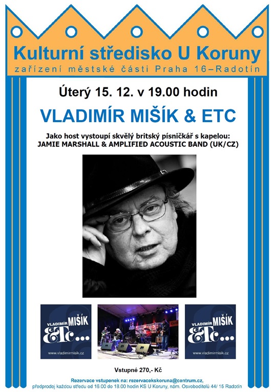 Pozvánka na koncert Vladimíra Mišíka