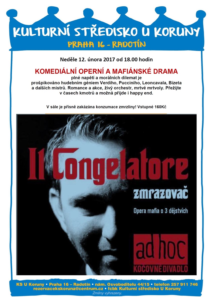 Plakát na divadelní představení Zmrazovač
