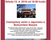 Plakátek k Cestopisnému večeru o Japonsku s Bohumilem Starým