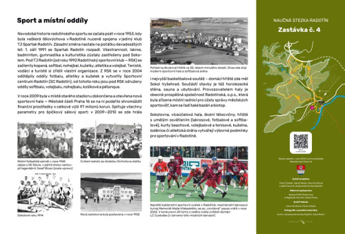 Naučná stezka Radotín: Zastávka č. 4 - Sport Naučná stezka Radotín: Zastávka č. 4 - Sport