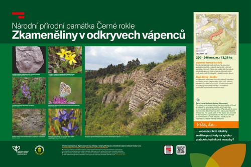 Naučná stezka Radotín: Zastávka č. 10 - Národní přírodní památka Černé rokle - Zkameněliny v odkryvech vápenců Naučná stezka Radotín: Zastávka č. 10 - Národní přírodní památka Černé rokle - Zkameněliny v odkryvech vápenců