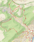 Mapa trasy Naučné stezky Radotín od 1. 9. 2023