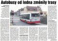 Autobusy od ledna změnily trasy