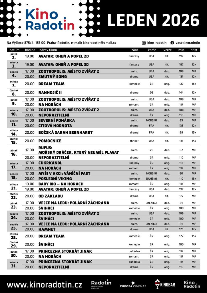 kino - leden 2025