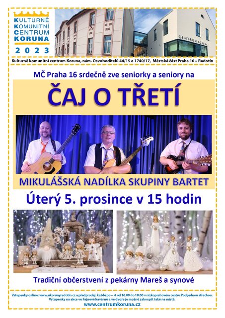 Čaj o třetí pro radotínské seniory a seniorky