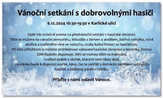 Vánoční setkání s&nbsp;dobrovolnými hasiči