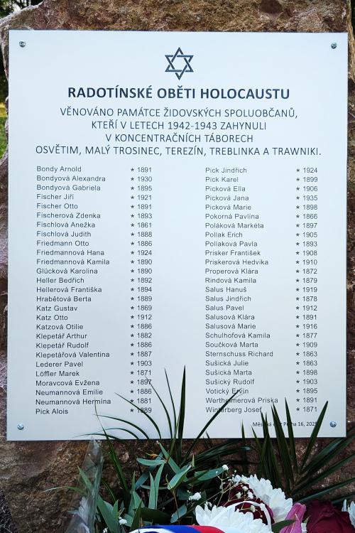 Uctění památky radotínských židovských obětí