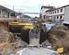 Práce na stavbě trati, radotínské nádraží, 10.9.2022