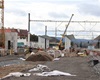 Práce na stavbě trati, radotínské nádraží, 10.9.2022