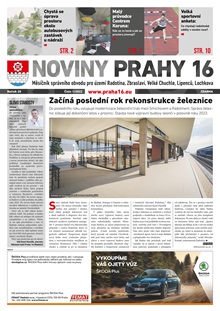 Titulní strana Novin Prahy 16 č. 1/2022