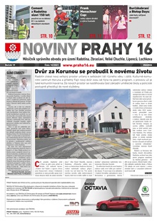 Titulní strana Novin Prahy 16, říjen 2021