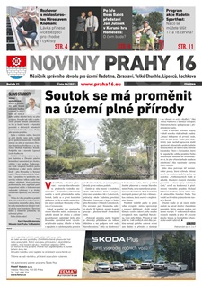 Noviny Prahy 16, úvodní strana, číslo 6/2023
