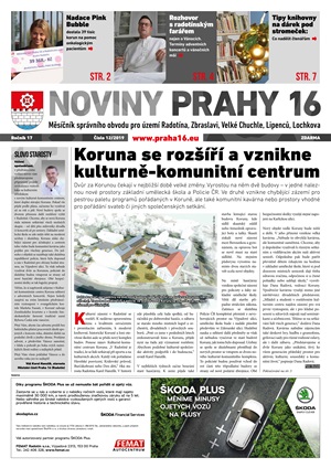 Titulní strana Novin Prahy 16 12/2019