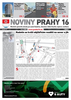 Titulní strana březnového vydání Novin Prahy 16