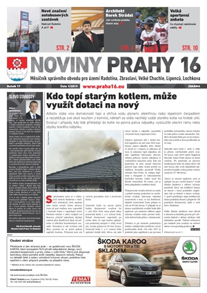 Titulní strana lednového vydání Novin Prahy 16