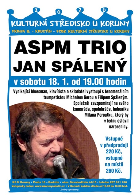 Pozvánka na koncert Jan Spálený a ASPM Trio