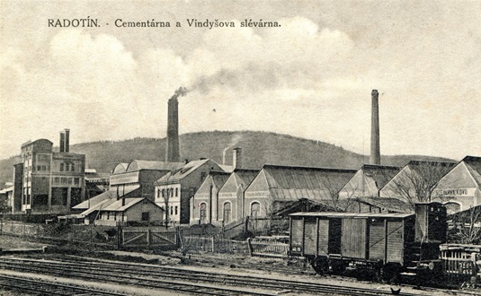 1924: Železnice, Vindyšova továrna a cementárna