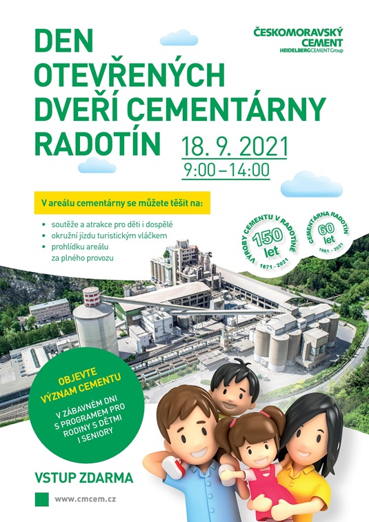 Pozvánka na Den otevřených dveří v radotínské cementárně