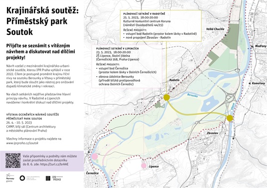 Plánovací setkání k Příměstskému parku Soutok v Radotíně (25.5.2023) a Lipencích (23.5.2023)