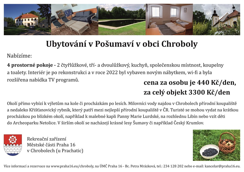 Rekreační ubytování v Chrobolech