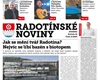 Titulní strana únorového vydání Radotínských novin